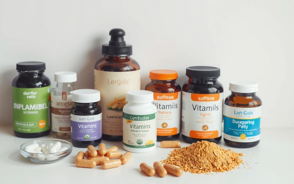A collection of various natural supplement bottles and ingredients on a clean counter